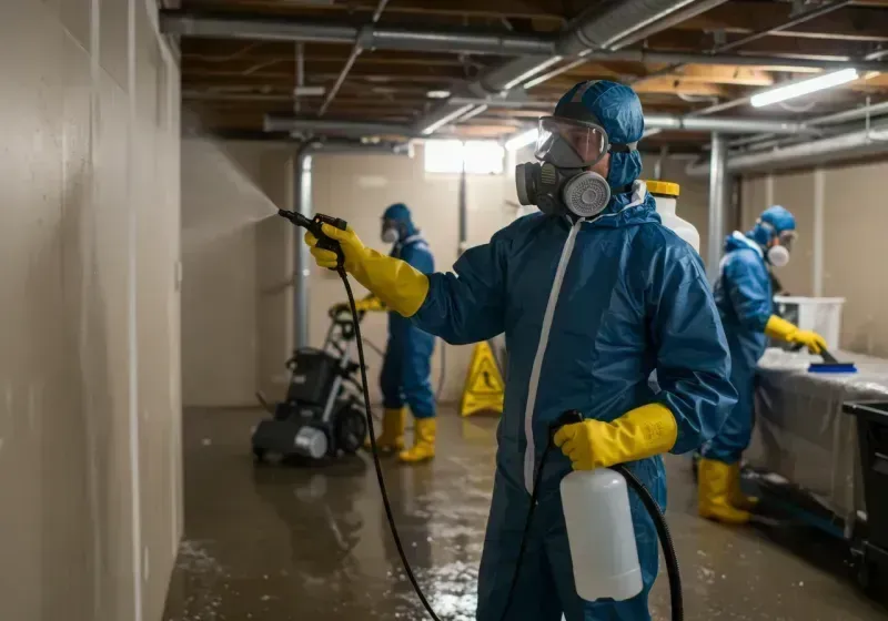 Basement Sanitization and Antimicrobial Treatment process in Plainville, MA